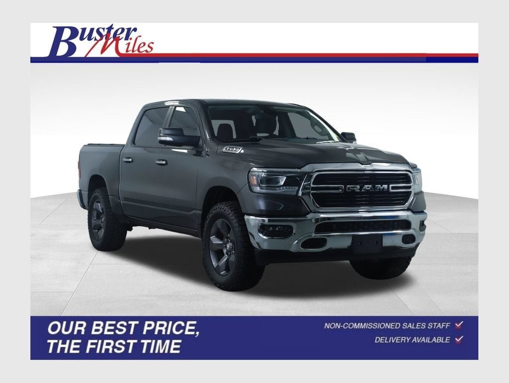2019 RAM 1500 Big Horn/Lone Star in Gray — front three-quarter view