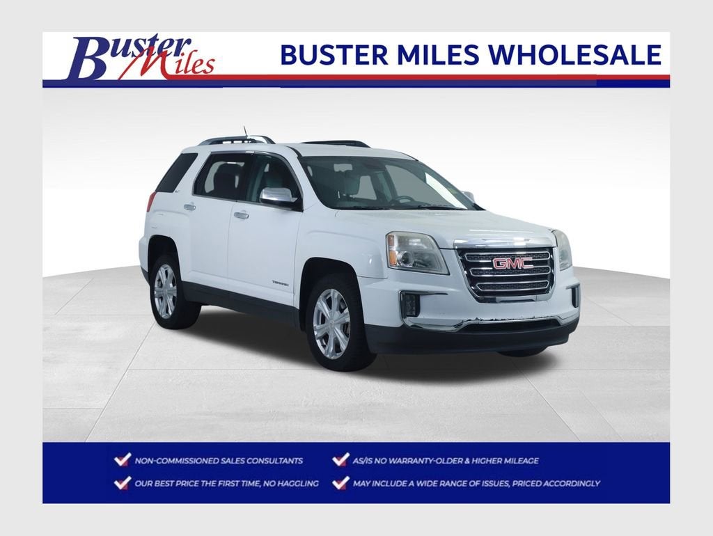 2016 GMC Terrain SLT in Summit White — front three-quarter view