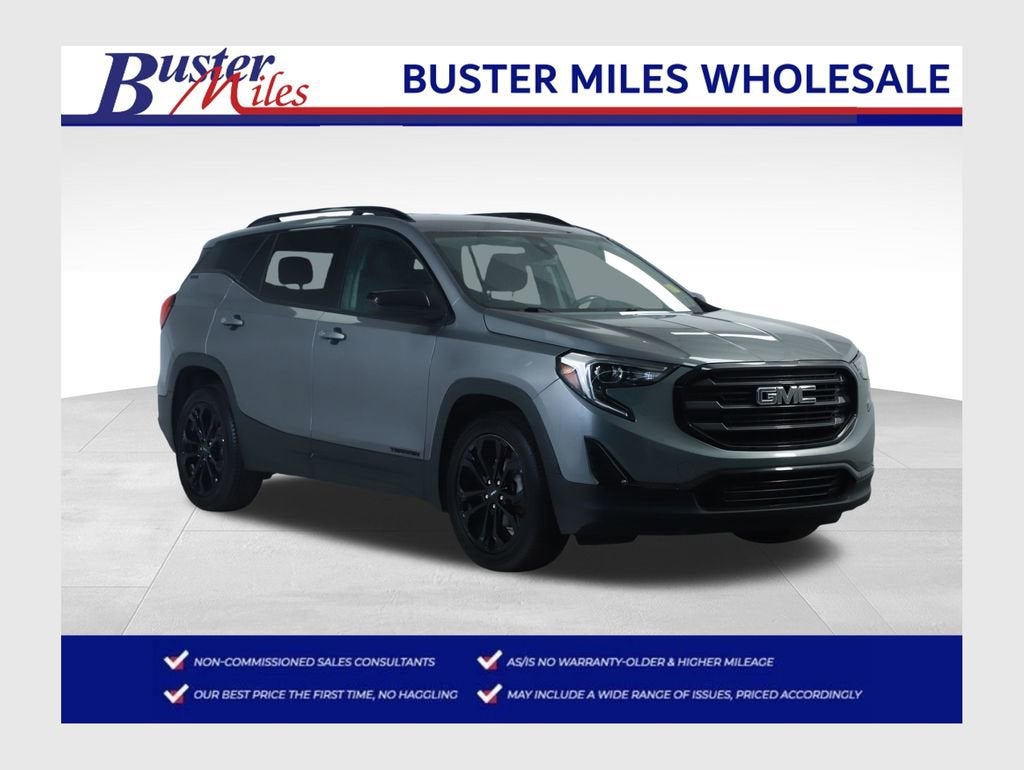 2020 GMC Terrain SLE in Satin Steel Metallic — front three-quarter view