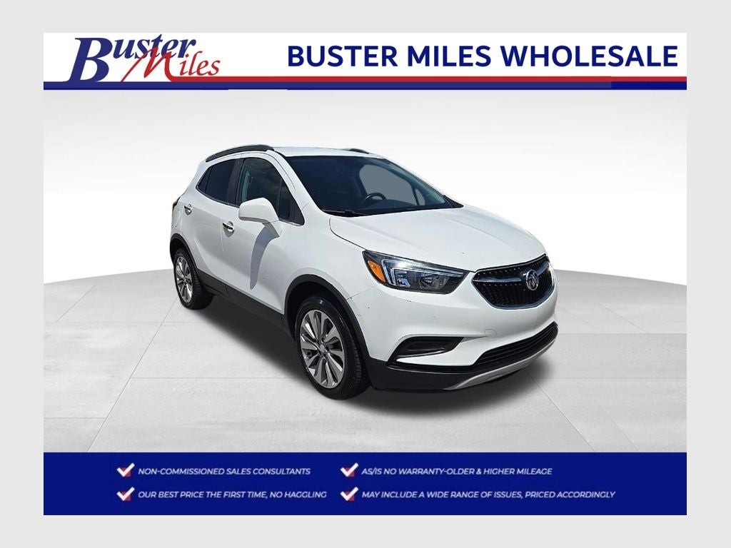 2020 Buick Encore Preferred in Summit White — front three-quarter view