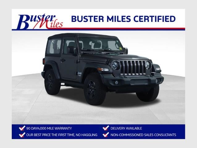 2018 Jeep Wrangler Sport in Granite Crystal Metallic Clearcoat — front three-quarter view