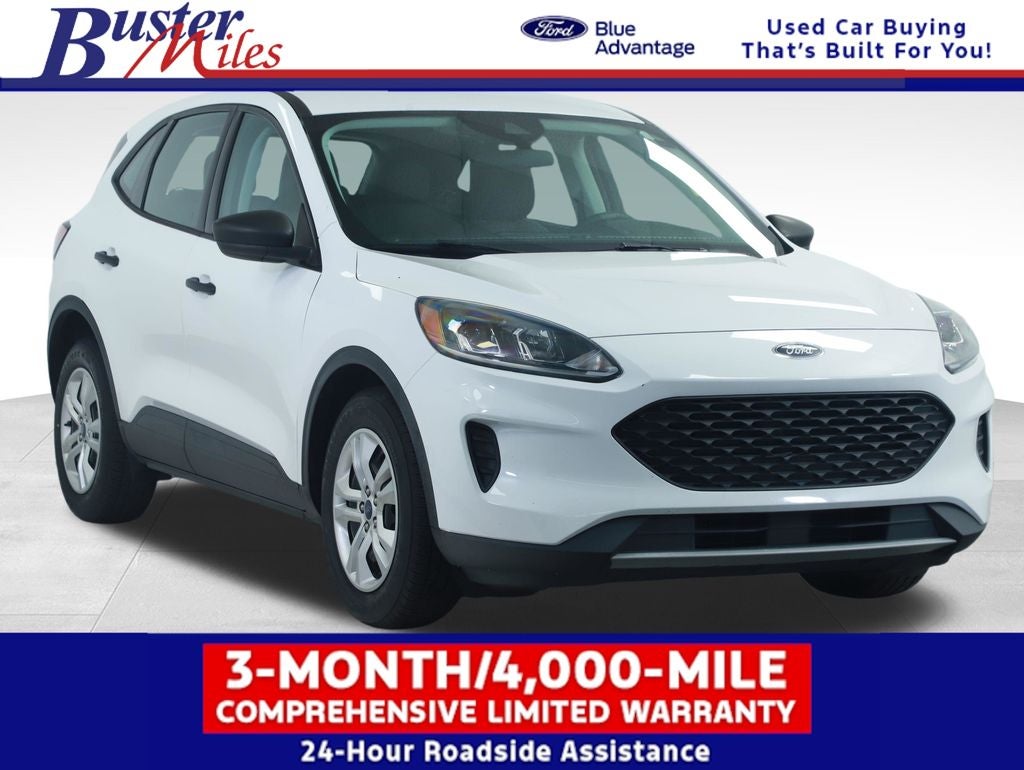 2022 Ford Escape S in Oxford White — front three-quarter view